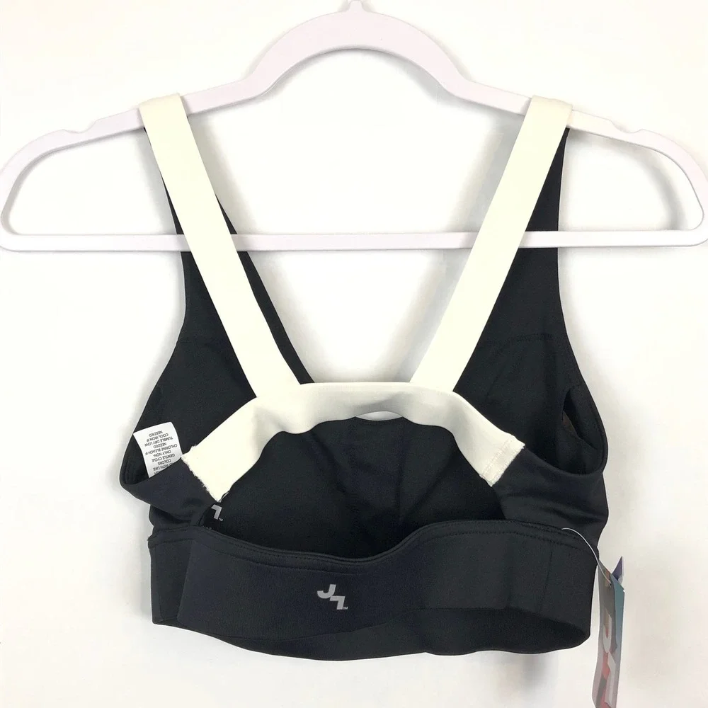 Joy Lab Womens Sports Bra Size S Black White Mid Coverage‎ (BE32)